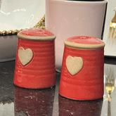 Saleiro de Porcelana Vermelho 6,4cm - Ela Decora